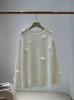 Women's Floral Mink Velvet Sweater Coat - Soft, Plush, Warm, Round Neck, Chic French Design for Autumn/Winter