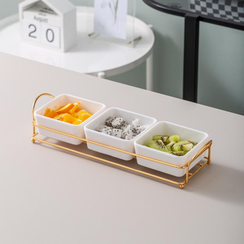 Ktv Clubhouse Fruit Plate Melamine Bar Muscle Foot Four Or Six Gongge Snack Plate Grid Barbecue Cold Vegetables Snack Plate Plate Plate