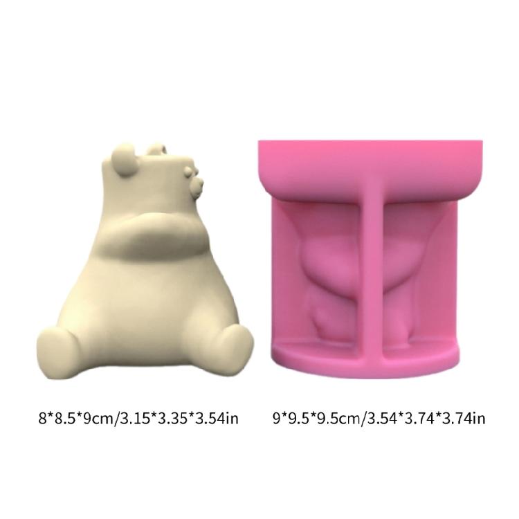 Silicone Mould Bear Shaped Holder Mold Creative Epoxy Resin Casting Mould Decors