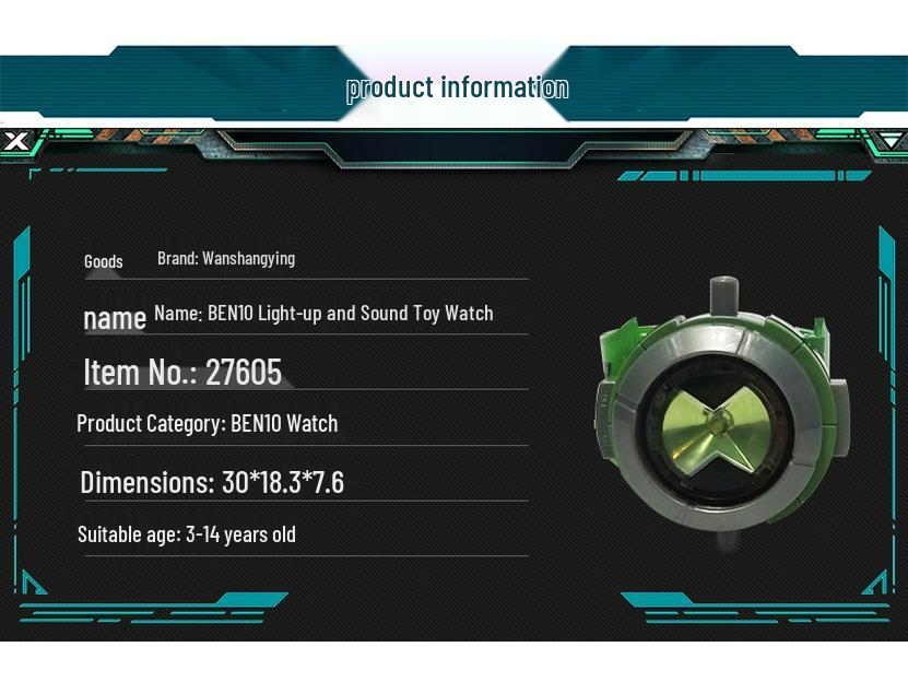 Obránce Země Ben 10 Svítící Zvuková Hračka Hodinky