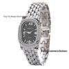 Women's Oval Roman Numeral Quartz Watch with Alloy Band - Casual Fashion Style