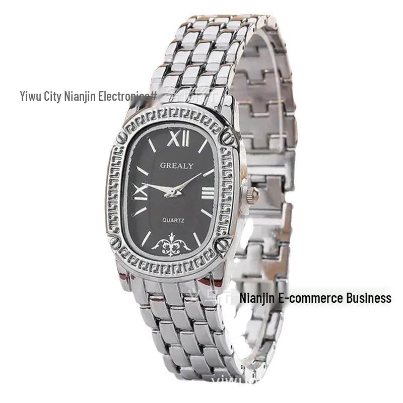 Women's Oval Roman Numeral Quartz Watch with Alloy Band - Casual Fashion Style