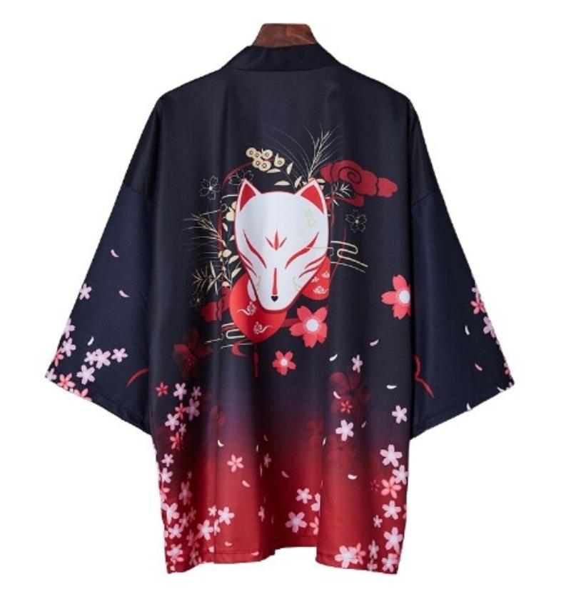 Harajuku Kimono Streetwear moda samuraj Cosplay japońska męska męska kimono Yukata tradycyjna szata