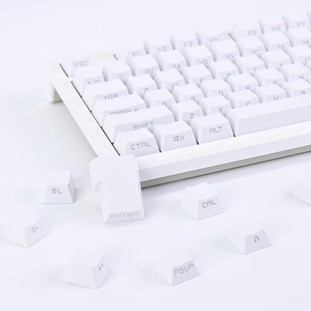 Keycaps 130 Keys Double Shot Cherry Profile Side Engraving Light Transmitting PBT Custom Keycap Set for Mechanical Keyboards Cherry Gateron MX