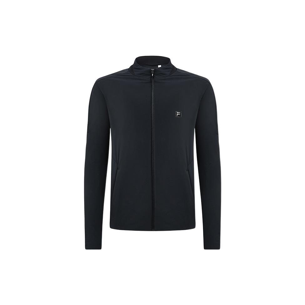 

FILA однотонная спортивная хлопковая куртка для гольфа с воротником-стойкой, мужская куртка темно-черного цвета A11M315901F-BK