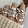 Xiaomi 925 Sterling Silver Rings for Women Couple Minimalist Handmade Simple Flower Heart Ring Fine Jewelry Gift Prevent Allergy