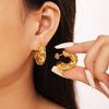 Fashionable 18k Gold-Plated C-Shaped Hollow Copper Earrings with European & American Individual Design
