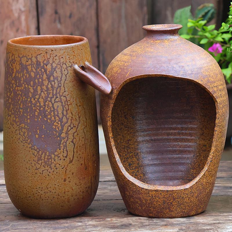 Vintage Ceramic Fish Tank Water Feature with Filtration & Oxygenation for Courtyard Landscaping and Hotel Décor