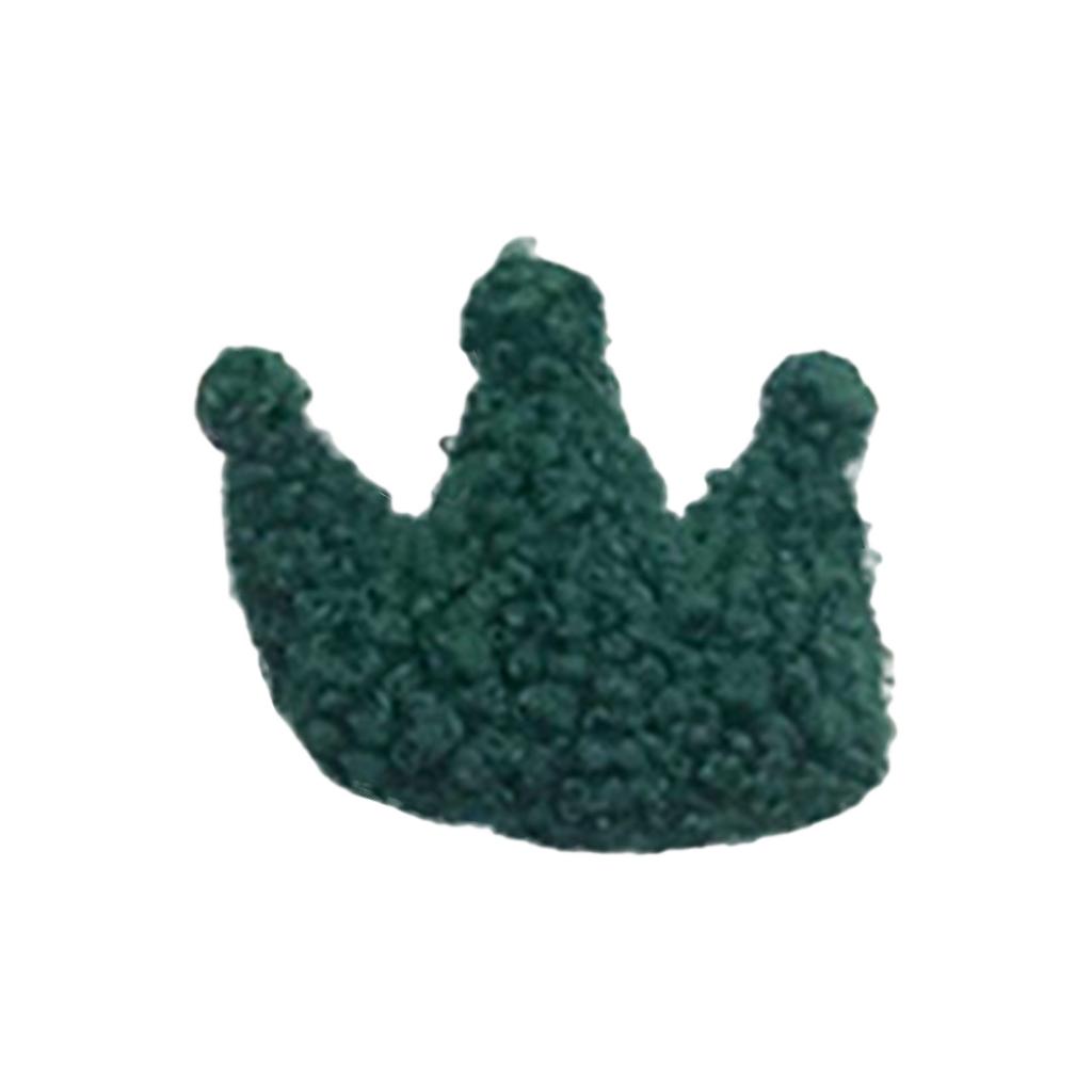 12Pcs Puffy Soft Teddy Plush Padded Patches Crown Appliques For DIY Clothes, Crafts, Hat, Bag, Woolen Gloves, Socks Decor