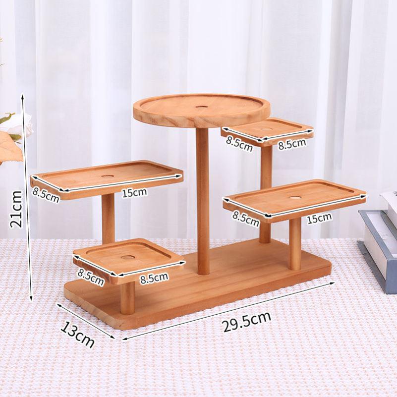 Solid Wood Tiered Display Stand for Jewelry, Ornaments, Snacks & Succulents