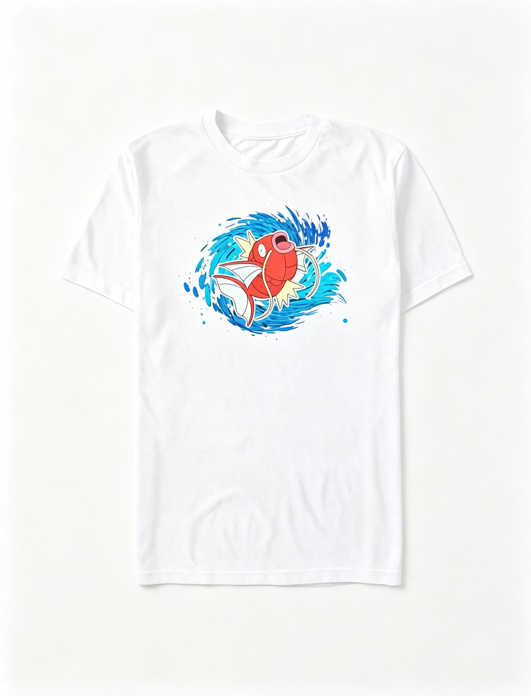

2026 New Carp Print Fashion Spring and Summer Unisexs Short Sleeve ParentChild Loose and Comfortable TShirt S