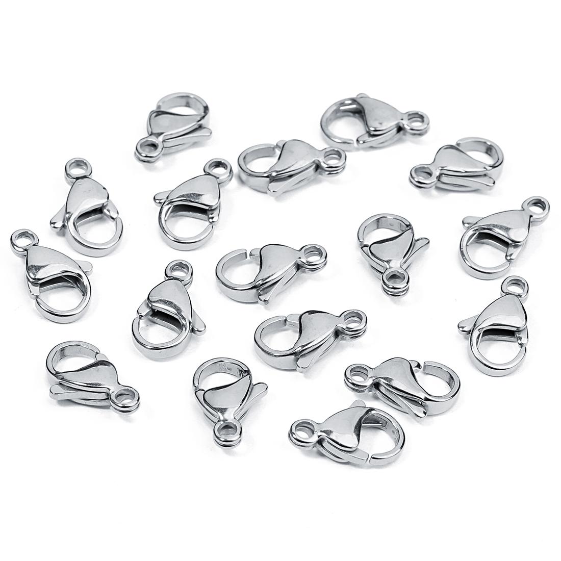 

25pcs/lot Stainless Steel Lobster Clasps For Diy Chain Necklace Bracelet Jewelry Making Findings Supplies Connector Accessories 9x6mm