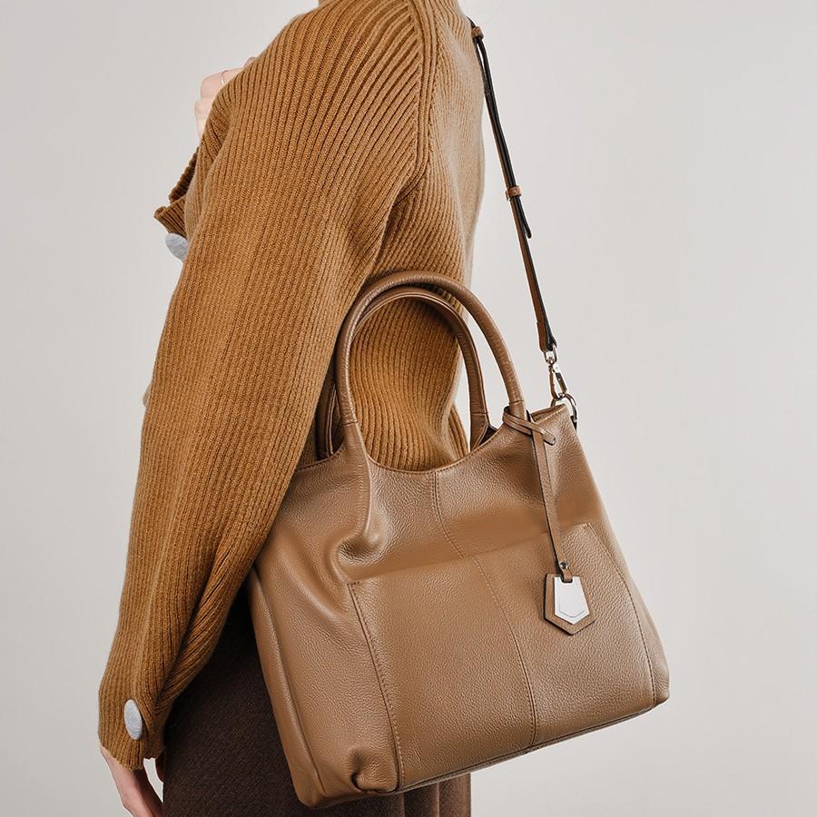 Top Layer Cowhide Large Bag Single Shoulder Handbag for Women 2025 New Vintage Large Capacity Tote Bag Genuine Leather Crossbody Bag for Women