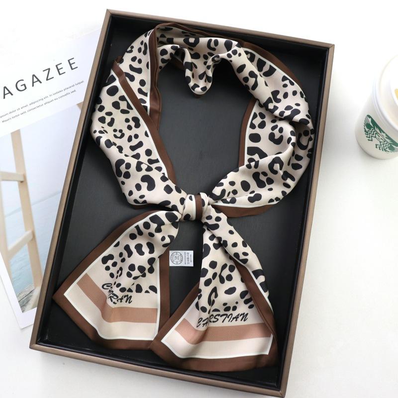 Hair Print Summer Long Silk Feeling Scarf For Women Fashion Neck Tie Hand Bag Foulard Wrist Luxury Kerchief Shawl Wraps Hajib