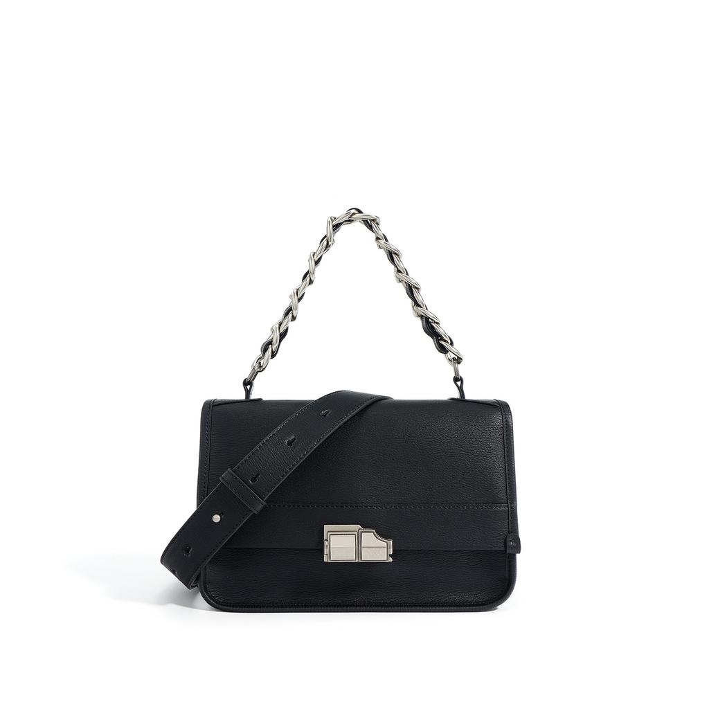 Leather Single-shoulder Crossbody Bag, A Versatile Small Square Bag for Early Spring Commuting, A Fashionable Chain Bag with A Niche Design