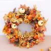 Yousheng 18 Inch Fall Wreath for Front Door Autumn Artificial Wreath with Pumpkin Maple Leaves Berries Pine Cones for Thanksgiving Harvest Indoor