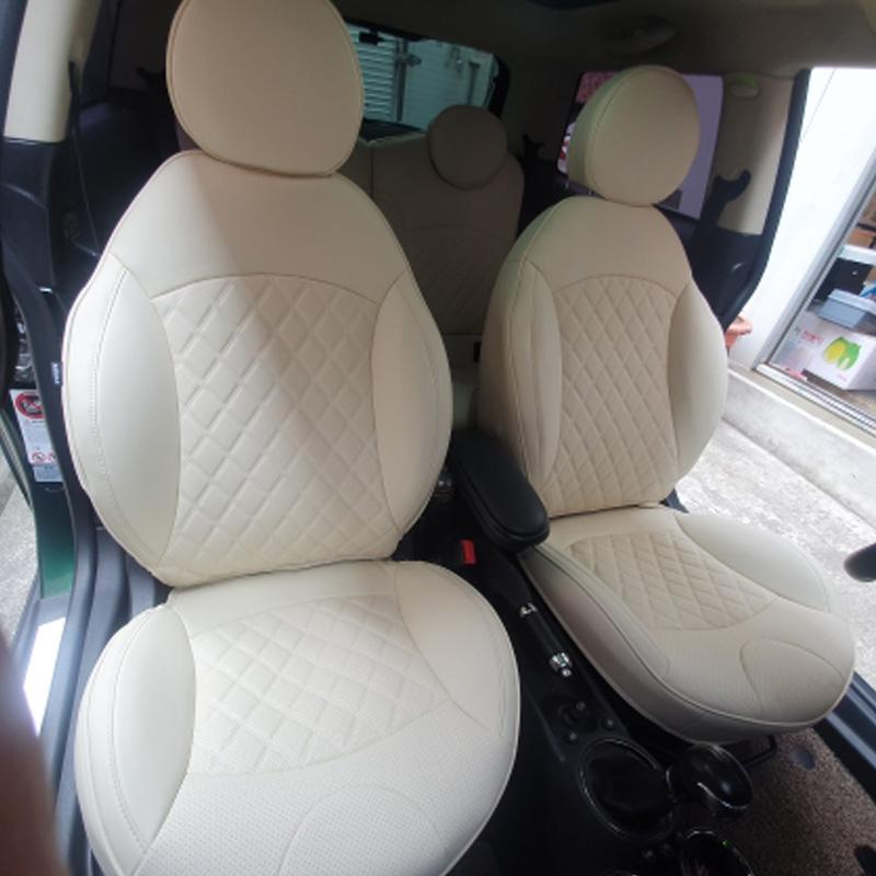 for mini cooper f56 f57 f60 f54 r50 r53 r55 r56 r57 r58 r59 r60 Car Seat Covers Car Seat Protection Accessories Full Set Begie
