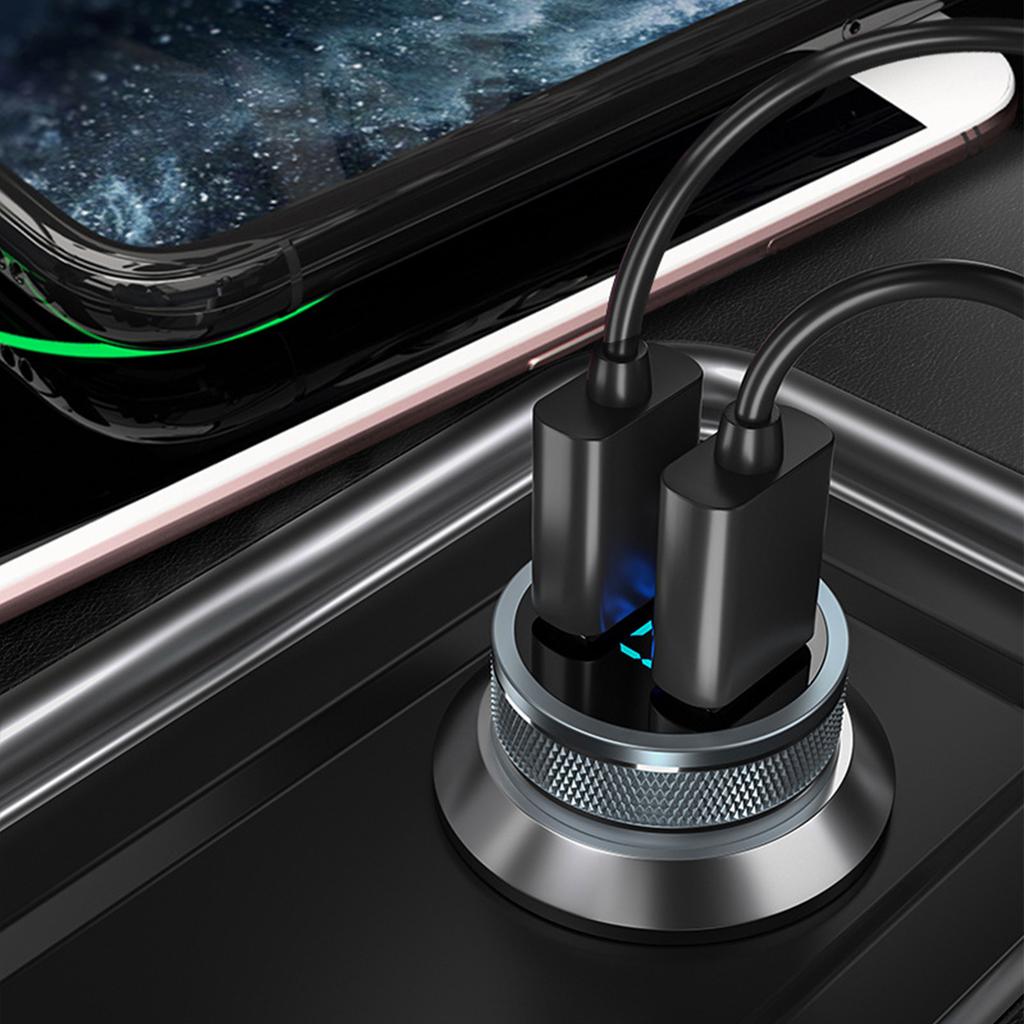 Car Charger PD and QC3.0 Fast Charging Portable Smart Temperature Control Safe for Phone Laptop Digital Camera