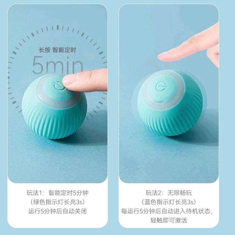 Rechargeable Automatic Rolling Dodge Interactive Ball Intelligent Cat Dog Training Self-moving Pet Mute Toys Indoor Playing