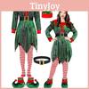 Enchanting Christmas Elf Costume For Women In Olive Green Velvet With Sparkling Sequins