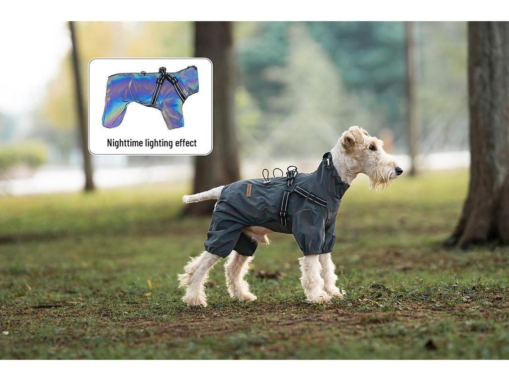 Medium & Small Dog Raincoat with Leash Hole - Waterproof & Reflective Puppy Jacket