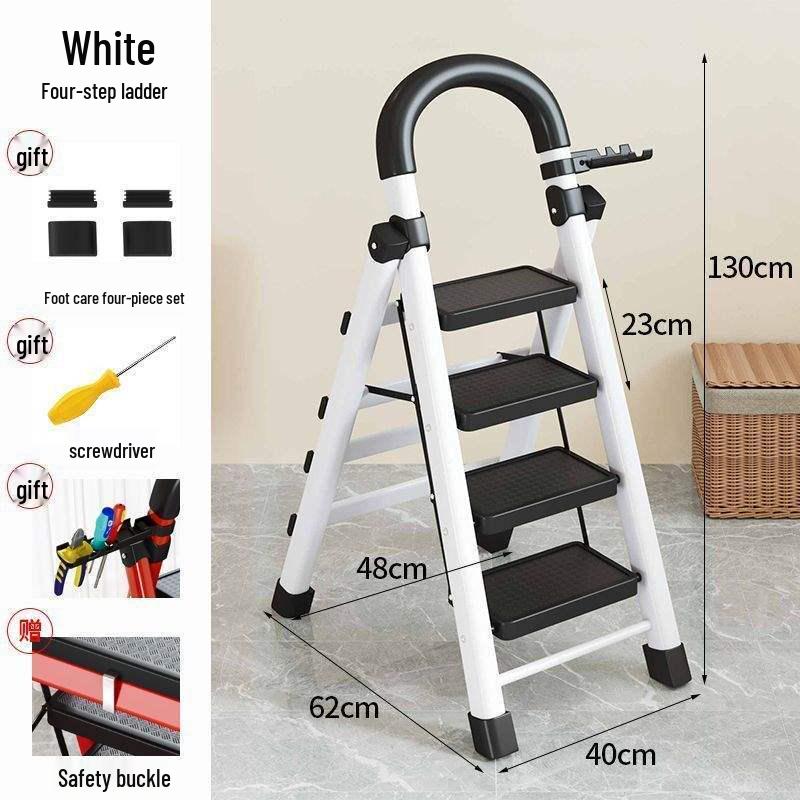 Немецкая 4-ступенчатая складная лестница-стремянка А-образной формы: Комнатный многофункциональный телескопический стул