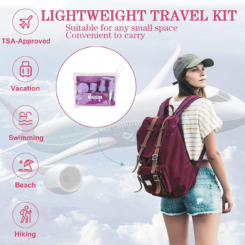 30ml Travel Cosmetics Dispensing Bottle Portable Leak Proof Refillable Containers Set for Toiletries Liquid & Creams