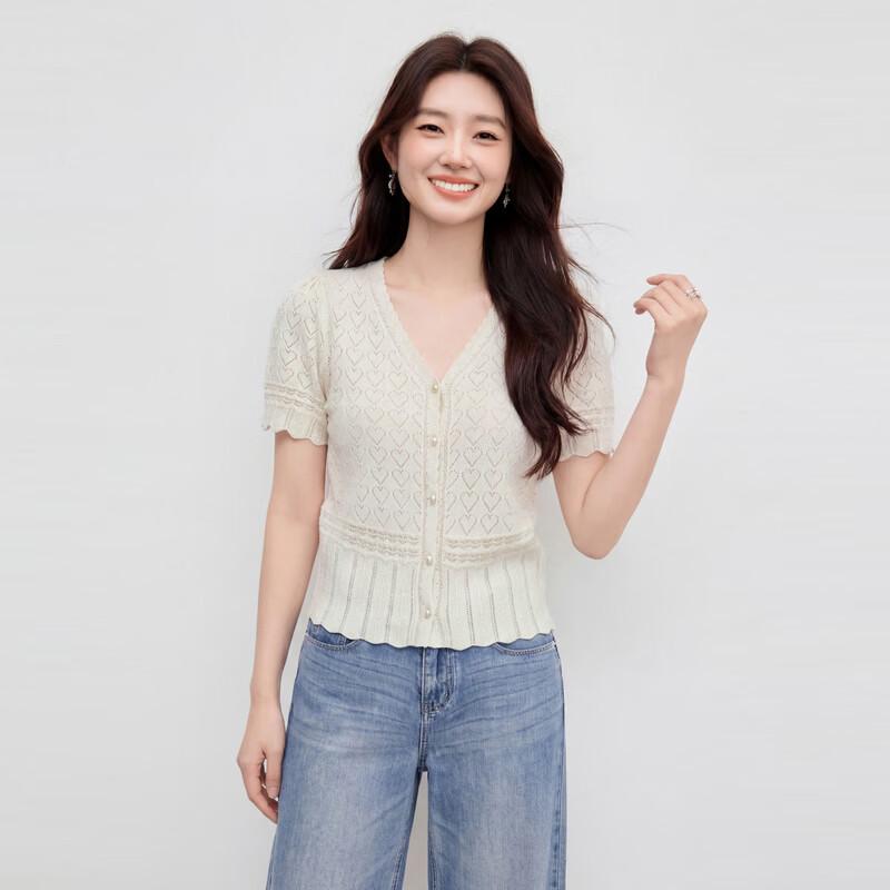 French Style Lace Knit V-Neck Cardigan
