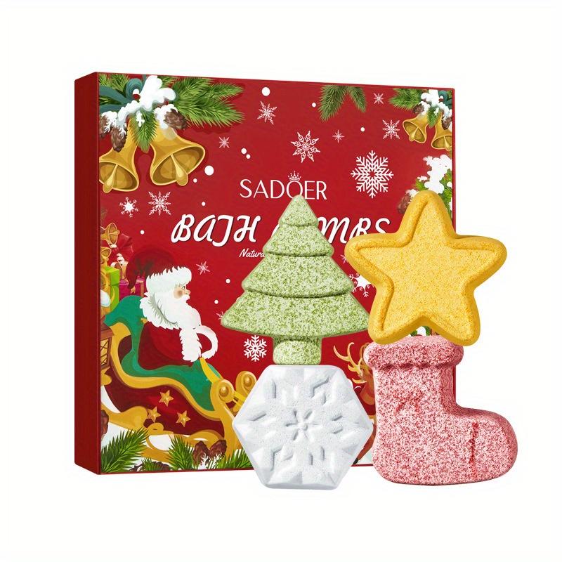 4-piece Christmas Bath Salt Ball Set In Gift Box. Gentle and Moisturizing for Skin. Enjoy A Perfect Spa-like Experience. Perfect Christmas Gift.