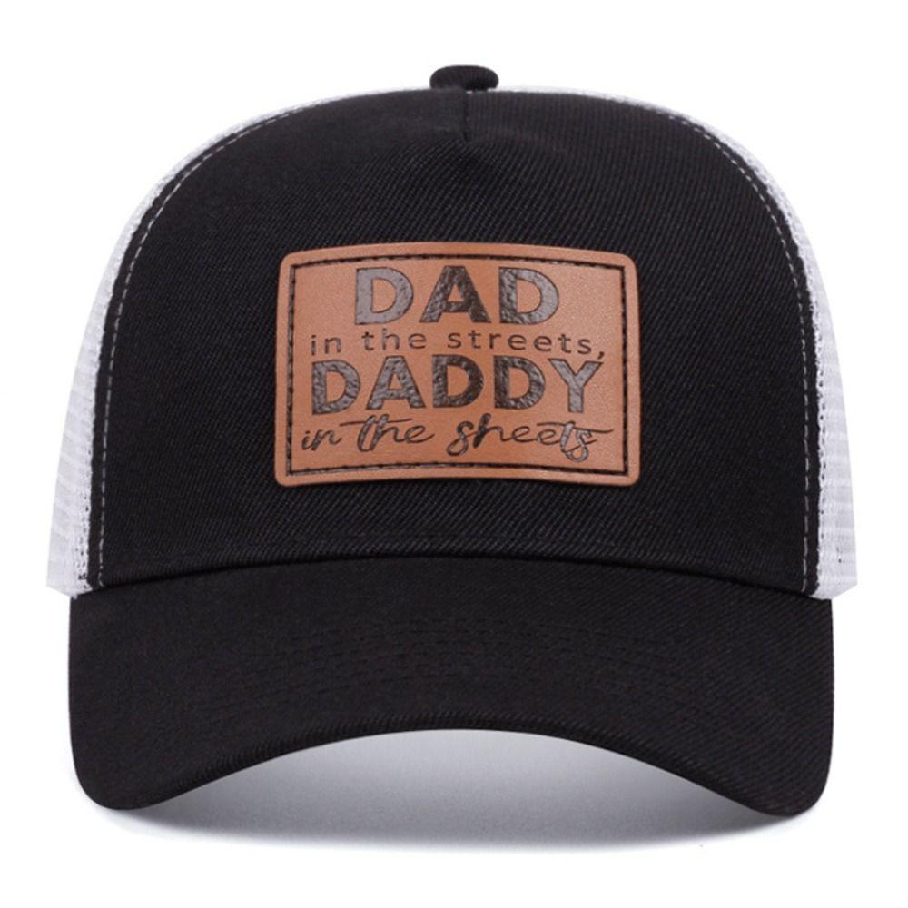 Adjustable Distressed Faded Cap DAD DADDY Leather Label Sunscreen Hats  For Man Women