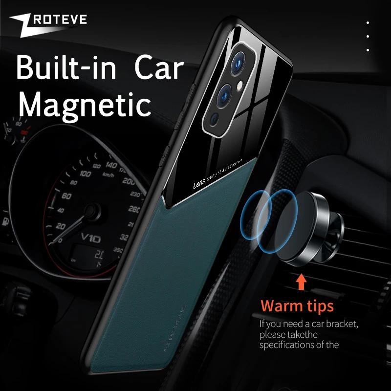 For OnePlus 9 Case PU Leather Car Magnetic Hard PC Cover For One Plus 9 R RT 9R 9RT OnePlus9 OnePlus9R OnePlus9RT Cases