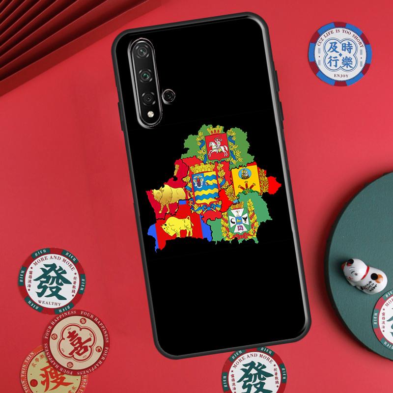 Belarus Flag Coat of Arms For Huawei P60 Pro P30 P40 Lite Nova 7i 8i 11i 12i 12s 10 9 SE Y90 Y60 Y70 Y72 Y61 Y91 Case