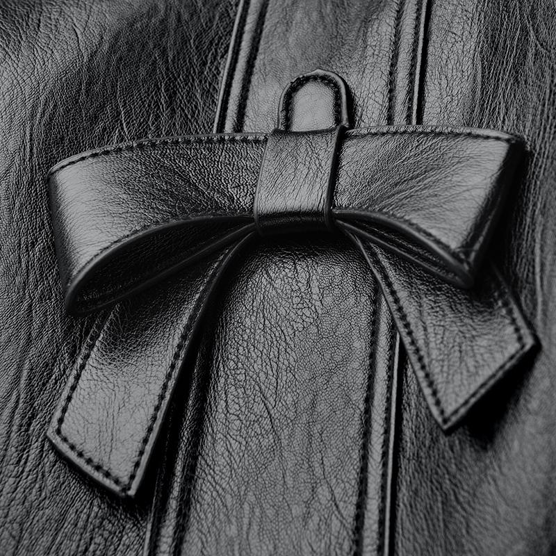 Women's Bow Backpack Anti-Theft Travel Backpack Leather Multifunctional Schoolbag
