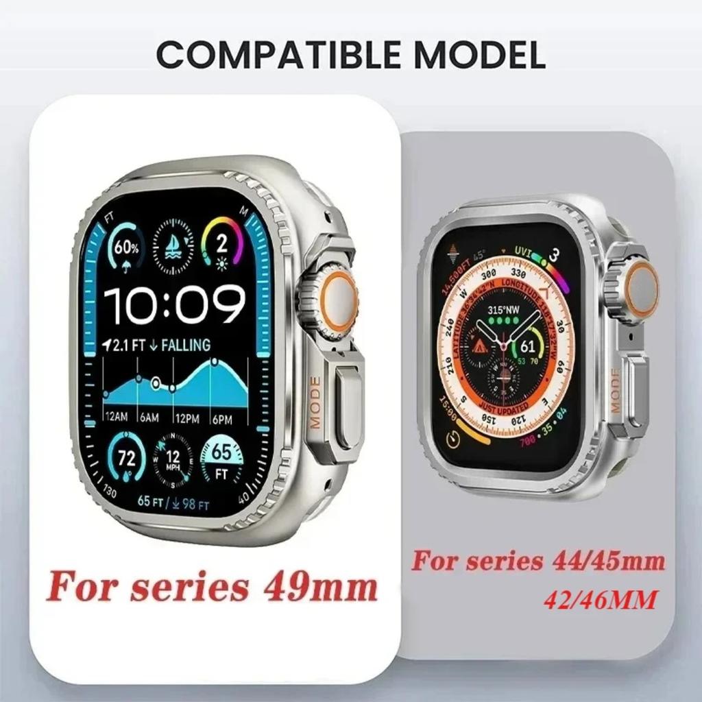 Metal Bumper Case For Apple Watch 49MM 46 45 44mm Protector Frame Cover For iWatch Series 11 10 9 8 7 654SE Change To Ultra 3 49