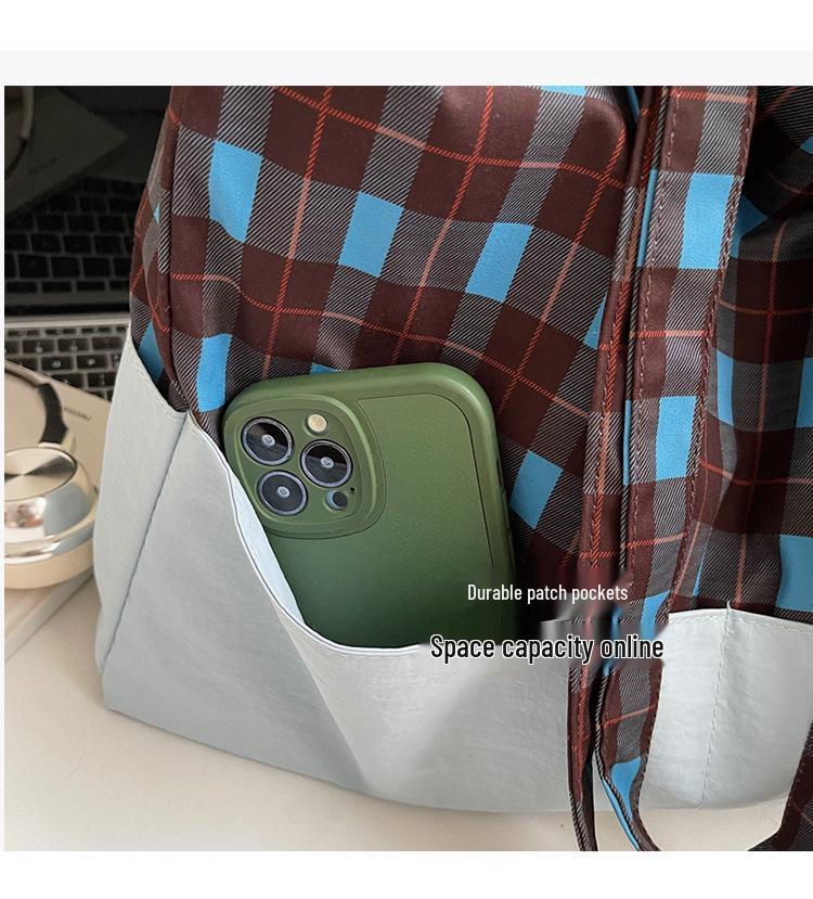 2025 Women's Plaid Canvas Tote Bag: Large Capacity, Autumn/Winter Style