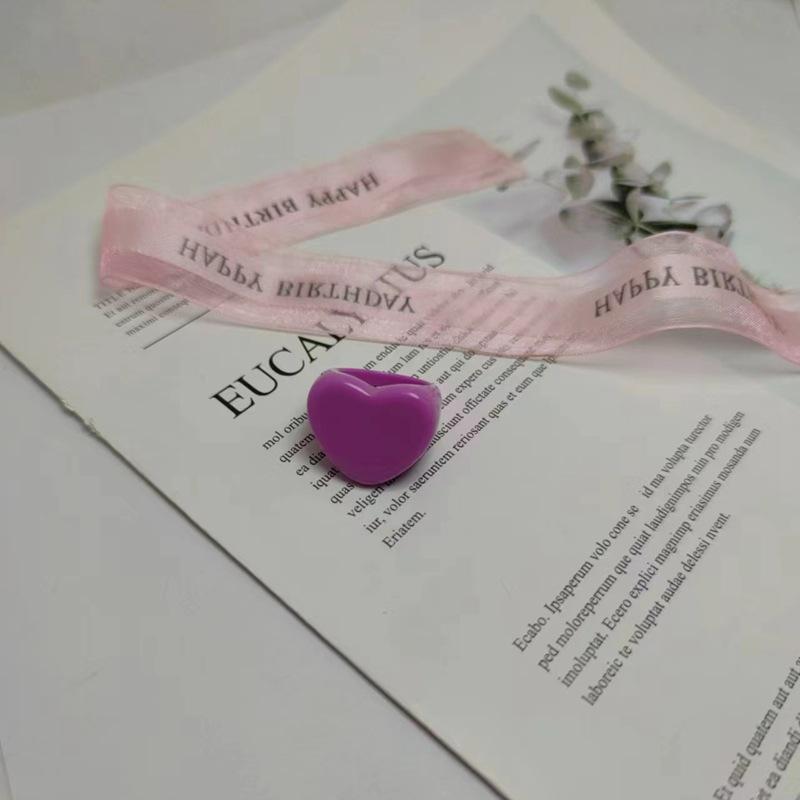 Jewelry Heart Female Sticky Accessories Ring Fashion Exaggerated Cute Index Finger Ring Japanese and Korean Jewelry