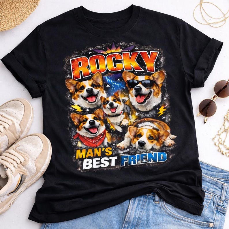 Corgi Dog Lover T-Shirt, Vintage Style Graphic Tee