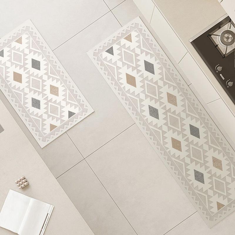 Simple Print Kitchen Floor Mat Absorbent Kitchen Long Strip Rug Anti-Slip Carpet Modern Door Mat Quick Drying Bath Mats Foot Pad