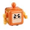 6-Side Stress Relief Cube Toy Multifunctional Anxiety Relief Cartoon Robot Sensory Cube with Spinning Arm Popping Button Joystick Toggle Switch