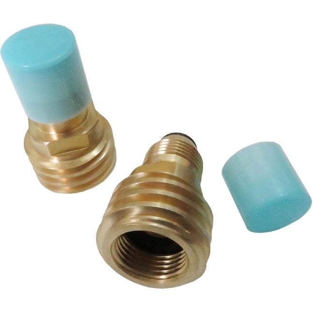 Set(2) Converts Propane LP Tank POL Service Valve To QCC Outlet Brass Refill Adapter