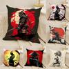 Classic And Handsome Shogun Samurai Pattern Pillow Case Linen Pillow Case Sofa Home Decor Cushion Cover Cushion Cove
