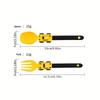 Youngsters's Simple and Cute Cartoon Sports Car Fork and Spoon Youngsters Youngsters's Fork and Spoon Fruit Independent Eating Cartoon Tableware