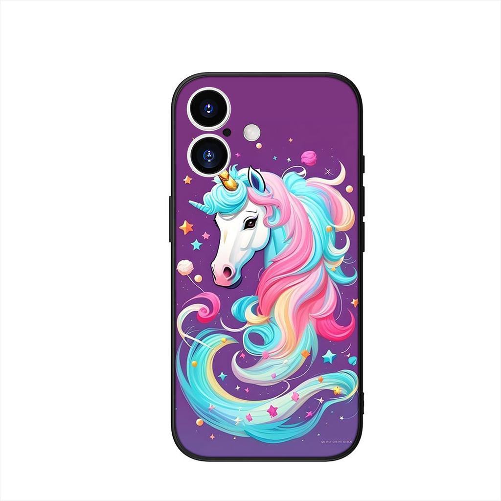 Cute Pink Unicorns Rainbow Cover Phone Case for Samsung Galaxy S25 S23 S22 S24 FE Ultra Plus A56 A05 A06 A15 A16 A57 S7 Edge