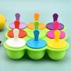 Ice Cube Mold Tray Food-Grade Silicone Ice Maker with Lid 9 Holes Easy Release Infant Food Food Container