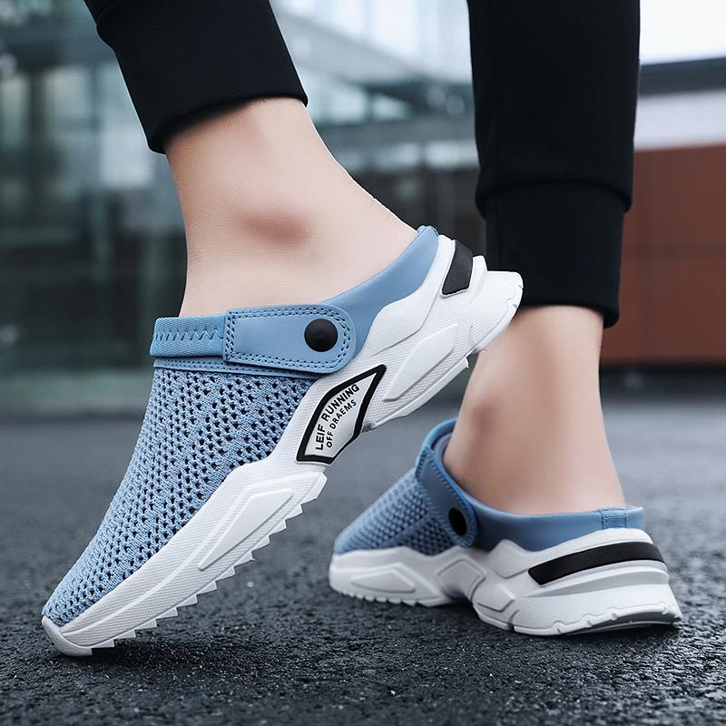 Fashion Men Sandals Platform Sandals Designer Mesh Mules Breathable Padded Beach Slippers 2025 Slip on Lightweight Men Sneakers