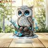 Bohemian Style Acrylic Owl Tabletop Bird Decoration 1pcs Home Office Coffee Shop Suitable Decorative Piece