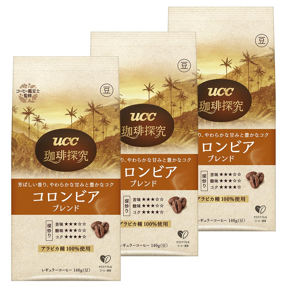 Coffee Exploration Colombian Blend Roasted Beans 420g X 140g (3 Bags) [Whole Beans]