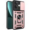 Slide Lens Armor Funda for OPPO A3X 4G Global Case Stand Cover for OPPO A3X A3 Pro 5G India A40 A60 A80 Case Magnetic Ring Case