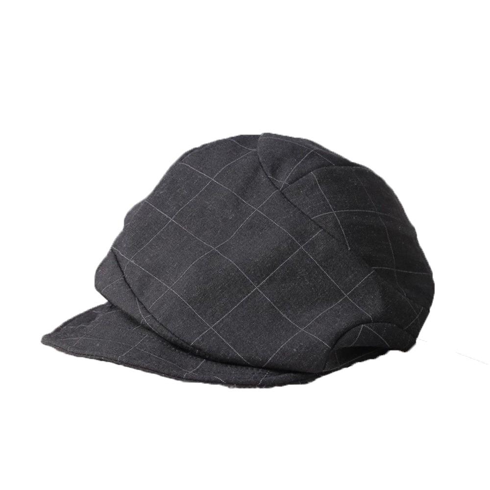 Vintage Octagonal Cap Newsboy Peaked Hat Korean Plaid Beret  Women