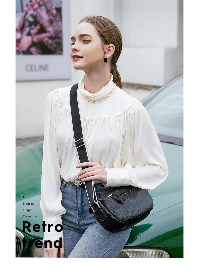 Women's Genuine Leather Large Capacity Handbag - Fashionable Crossbody and Shoulder Bag